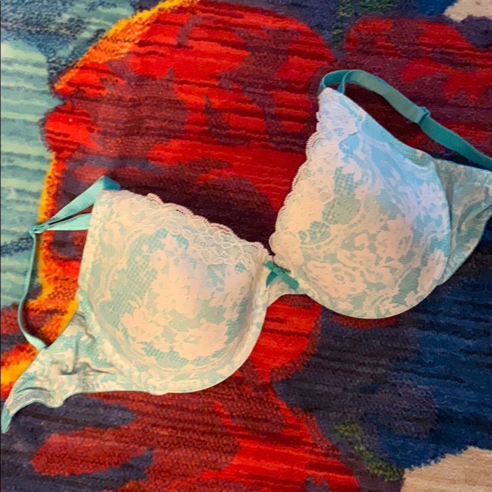 2 Bras green white and tan. Size 40DD